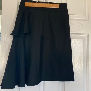 L.a.m.b Gwen stefani black midi ruched trumpet skirt size 4